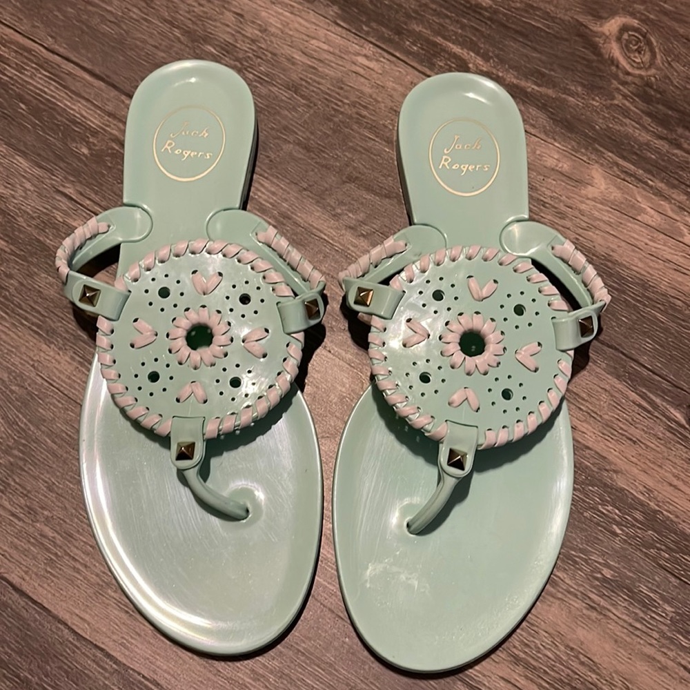 Size 9 Mint Green Jack Rogers Jelly Sandals.